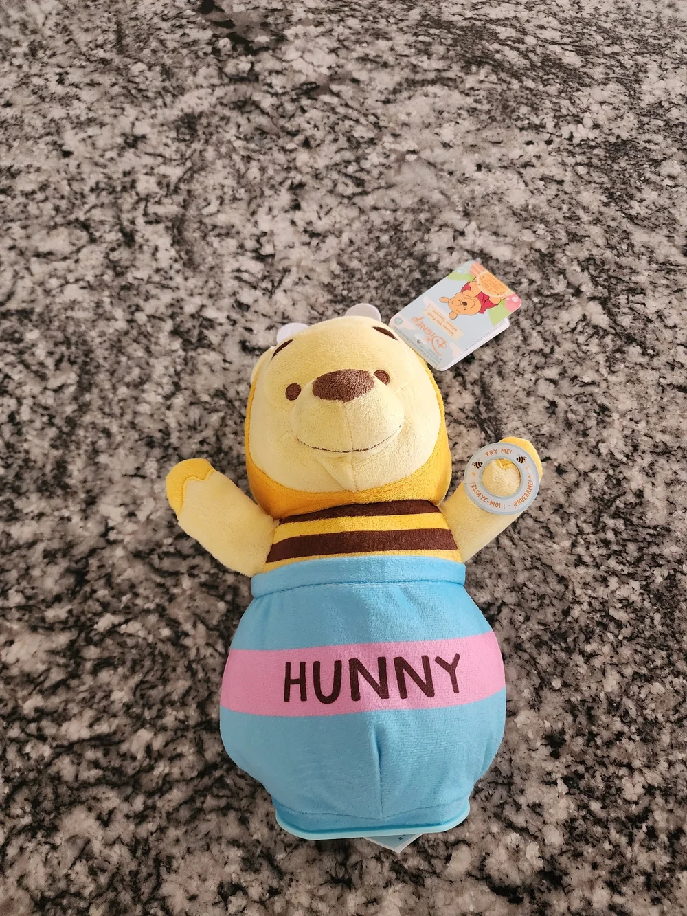 Disney Winnie the Pooh Plush in Yellow, Blue & Pink